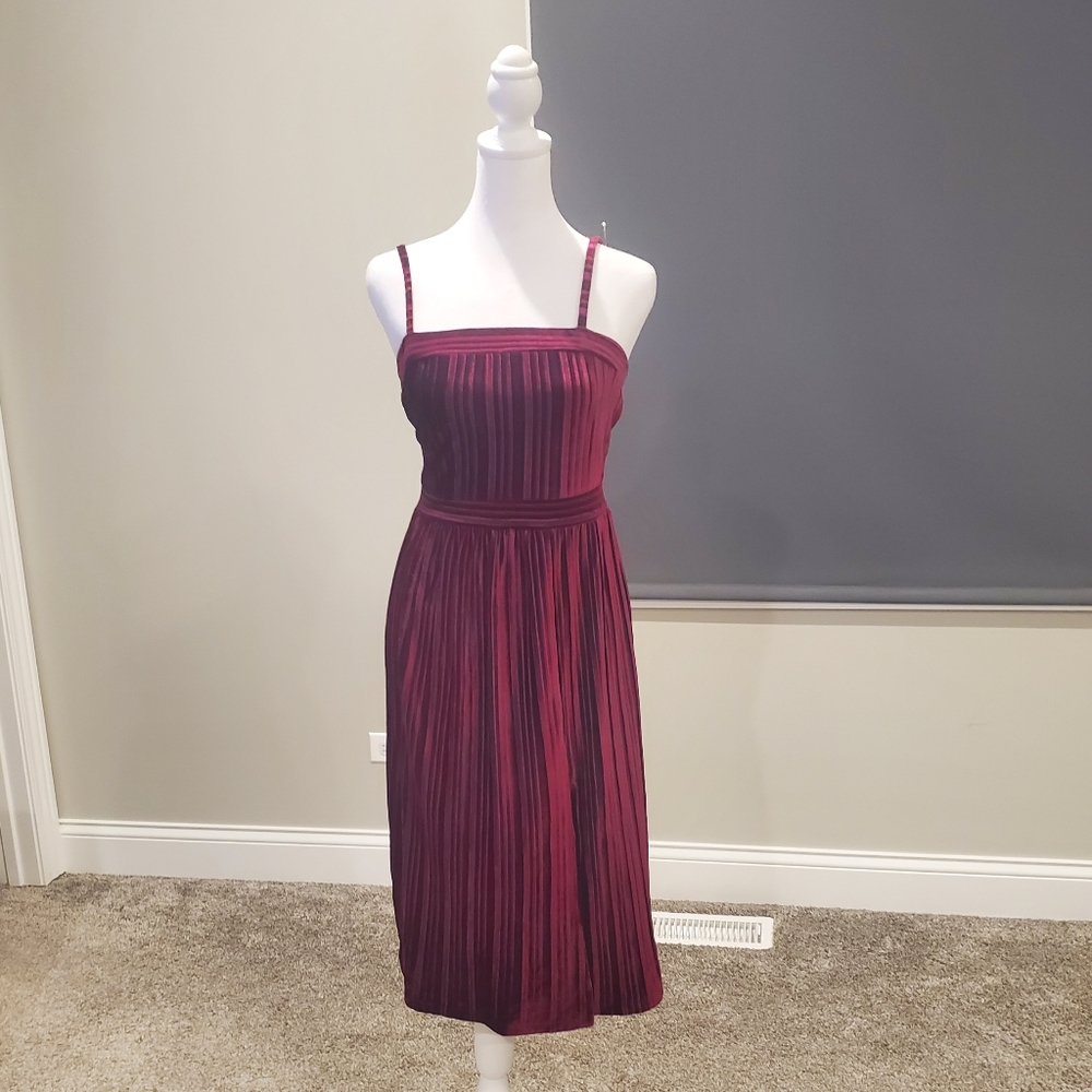 Velvet Burgundy Midi Dress XS
